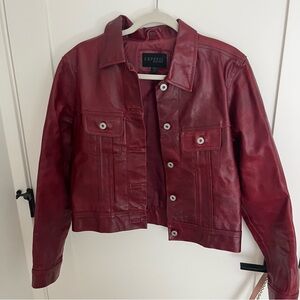 Vintage Burnished Red Leather Jacket Size Medium